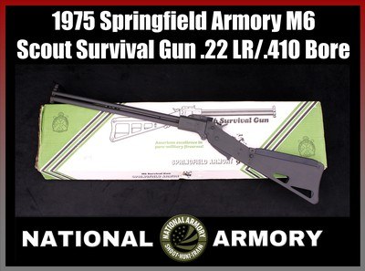 1975 Springfield Armory M6 Survival Gun .22 LR/.410 Like New in Factory Box - Image 1 of 25