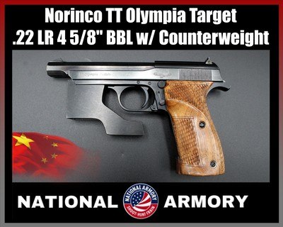 Norinco TT Olympia .22 LR Steel Target SA Pistol With Counterweight Walther Inspired - Image 1 of 23