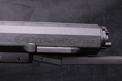 1987 Calico M100 Carbine .22 LR 100-Round Helical Magazine Folding Stock - Image 24 of 25