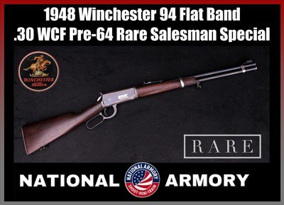 1948 Winchester Model 94 Flat Band .30 WCF Pre-64 *Ultra Rare Chrome Bands* - Image 1 of 25