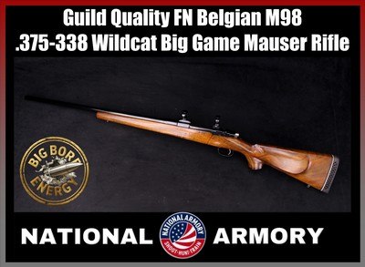 FN Belgian Mauser M-98 Custom Guild Quality .375-338 Wildcat 26