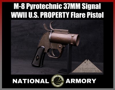 WWII U.S. PROPERTY M-8 Pyrotechnic 37MM Signal Flare Pistol w/ Aircraft Locking Lugs - Image 1 of 21