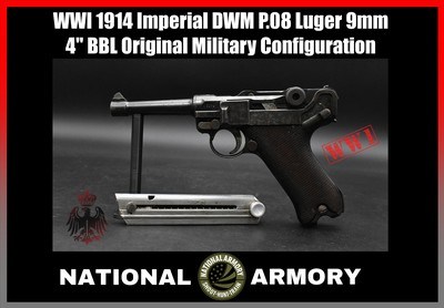 WWI 1914 DWM P.08 Luger 9mm German Empire Imperial Proofed P08 - Image 1 of 25