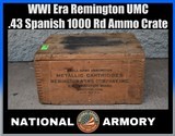 WWI Era Remington UMC .43 Spanish Black Powder 1000 Rd Factory Ammo Crate - Image 1 of 4