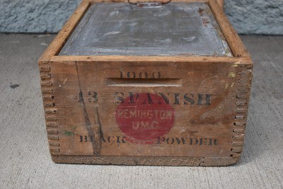 WWI Era Remington UMC .43 Spanish Black Powder 1000 Rd Factory Ammo Crate - Image 4 of 4