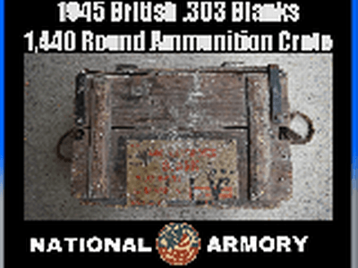 WWII ROF Radway Green 1945 British .303 Blank 1,440 Round Ammunition Crate - Image 1 of 7
