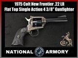 1975 Colt New Frontier .22LR Flat Top Single Action Revolver 4 3/8