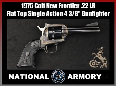1975 Colt New Frontier .22LR Flat Top Single Action Revolver 4 3/8