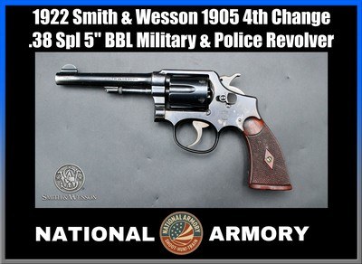 1922 Smith & Wesson 1905 4th Change .38 Spl 5