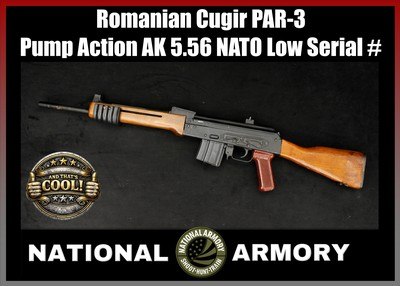 Romanian Cugir PAR-3 Pump Action AK 5.56 NATO Low Serial #23 AK-47 - Image 1 of 25