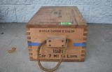 Vintage 1969 Brazilian Army Wooden 7.62 NATO Ammunition Linked Ammo Crate - Image 3 of 5
