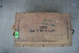 Vintage 1969 Brazilian Army Wooden 7.62 NATO Ammunition Linked Ammo Crate - Image 5 of 5