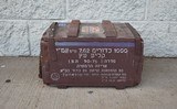 1976 IDF Israeli IMI 7.62 NATO 1,000 Rds Wooden Bullet Blanks Ammo Crate - Image 3 of 5