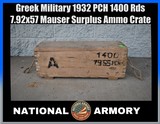 Pre-WWII Greek Military 1932 PCH 1400 Rds 7.92x57 Mauser Surplus Ammo Crate - Image 1 of 6