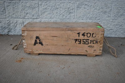 Pre-WWII Greek Military 1932 PCH 1400 Rds 7.92x57 Mauser Surplus Ammo Crate - Image 2 of 6
