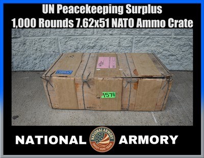 UN Peacekeeping Surplus 1,000 Rounds 7.62x51 NATO Ammunition Crate - Image 1 of 4