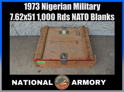 1973 Nigerian 7.62x51 NATO Blank Ammo Crate 1,000 Rds OFK Kaduna Military Surplus - Image 1 of 5