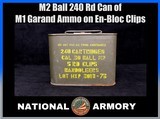 1973 Greek HXP .30-06 M2 Ball 240 Rd Can of M1 Garand Ammo on En-Bloc Clips - Image 1 of 5