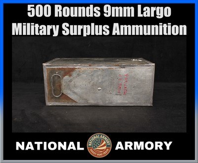 Sealed 500 Rounds 9mm Largo Military Surplus Ammunition in Steel Spam Can - Image 1 of 6