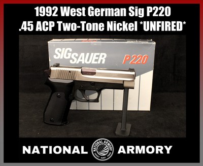 1992 Sig Sauer P220 West German .45 ACP Two-Tone Nickel *Unfired New Old Stock* - Image 1 of 25