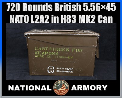 720 Rounds British Radway Green 5.56×45 NATO L2A2 (SS109) in H83 MK2 Can - Image 1 of 11