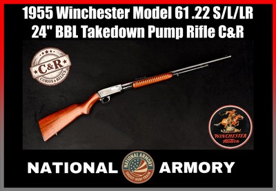 1955 Winchester Model 61 Takedown .22 S/L/LR Pump Action Rifle 24