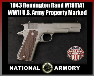 1943 Remington Rand M1911A1 U.S. Army Property Marked WWII .45 ACP 5