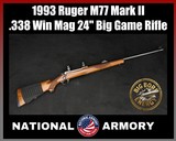 1993 Ruger M77 Mark II .338 Win Mag Big Game Rifle .338 WM 24
