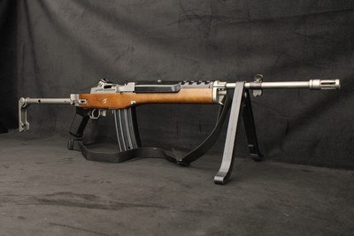 1990 Ruger Mini-14 GB Stainless Paratrooper Factory Side Folder .223 REM / 5.56 NATO - Image 6 of 25