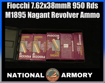 Rare Fiocchi 7.62x38R 950 Rounds M1895 Nagant Revolver Ammunition - Image 1 of 9