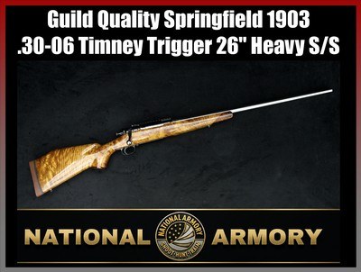 Custom Springfield 1903 .30-06 Guild Quality Sporting Rifle Timney Trigger Curly Tiger Maple Stock - Image 1 of 25