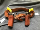 VINTAGE COWBOY ACTION RIG 2 357 PISTOLS WITH DOUBLE HOLSTER AND BELT - 1 of 10