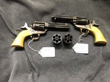 MATCHED PAIR UMBERTI SAA 44-40 COWBOY ACTION PISTOLS w/2 EXTRA CYLINDERS MARKED .44S