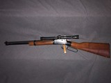 VINTAGE SINGLE SHOT ITHACA M-49 LEVER ACTION.22 RIFLE WITH WEAVER SCOPE..22 S,L,LR - 1 of 7