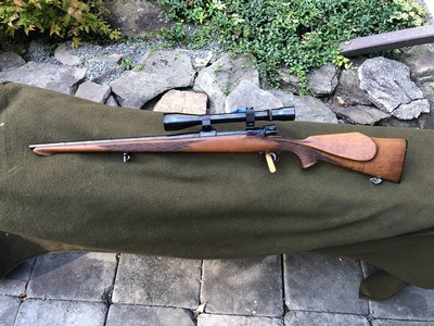 AHLMAN CUSTOM RIFLE w SCOPE MARKED 243 WIN. VG CONDITION