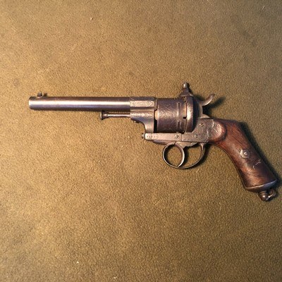 RARE CIVIL WAR ERA LEFAUCHEUX PINFIRE PISTOL FLORAL ENGRAVING