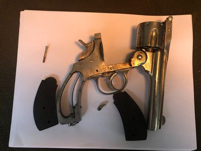 ANTIQUE TOP BREAK SMITH AND WESSON 1ST.MODEL? .44 Cal REVOLVER - Image 5 of 13