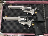 MATCHED PAIR STAINLESS RUGER NEW VAQUERO .357 SASS CONSECTIVE SERIAL NUMBERS - 1 of 10