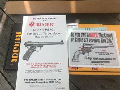 RUGER STAINLESSMARK 2 TARGET PISTOL.22lr. w/ORIGINAL BOX AND PAPERWORK - Image 9 of 12