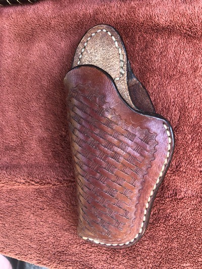 ANTIQUE COWBOY SHOOTER BIFFAR HOLSTER ,LEATHER AMMO BELTS AND SLINGS - Image 7 of 11