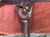 ANTIQUE COWBOY SHOOTER BIFFAR HOLSTER ,LEATHER AMMO BELTS AND SLINGS - Image 9 of 11