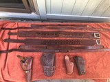 ANTIQUE COWBOY SHOOTER BIFFAR HOLSTER ,LEATHER AMMO BELTS AND SLINGS - Image 3 of 11