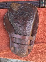 ANTIQUE COWBOY SHOOTER BIFFAR HOLSTER ,LEATHER AMMO BELTS AND SLINGS - Image 1 of 11