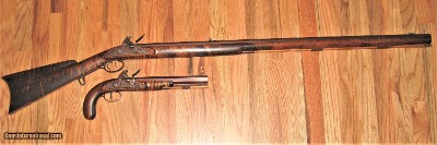 Don King 54 Cal Hawken Pistol and Full Stock Flintlock Rifle, Muzzleloaders