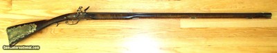 Custom Buck's County 50 Caliber Flintlock Rifle, Swamped Barrel, Siler Lock, Curly Flame Maple Stock