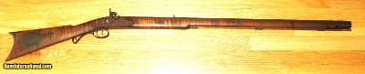 Mike Compton Full Stock Hawken, 50 Cal Green Mountain Barrel, Davis Percussion Lock, Curly Maple Stock