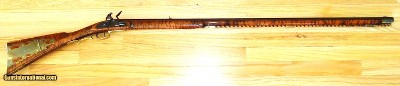 Frank Burton Lancaster 45 Caliber Flintlock rifle. GR Douglas barrel
