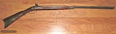 Antique SXS John Crossland Combo Rifle (.335 cal) / Smoothbore (.42 cal) Percussion Double Muzzleloader