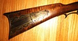 New Custom 45 Cal Flintlock Rifle, Swamped Barrel, Chamber's Ketland Lock, Curly Maple Stock, Engraved - 2 of 15