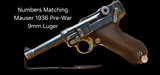 Mauser 1936 Pre-War 9mm Luger *Matching Numbers* - 1 of 20